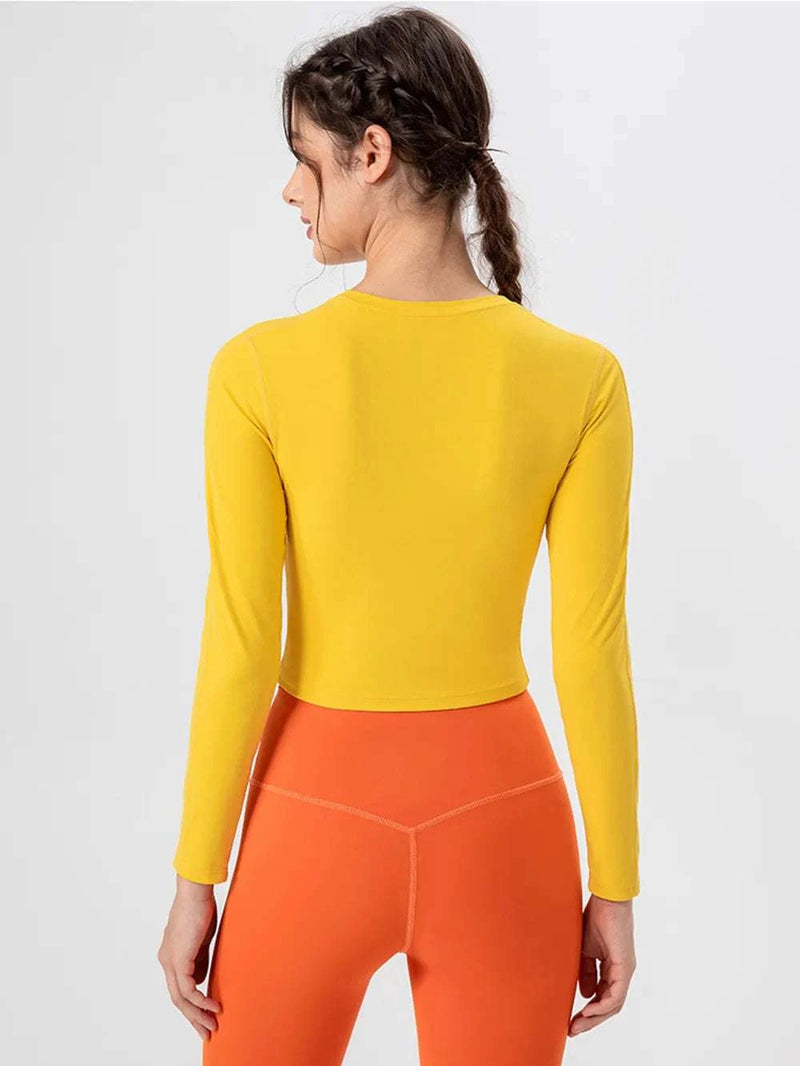 Round Neck Long Sleeve Active T-Shirt WESTCLOSET