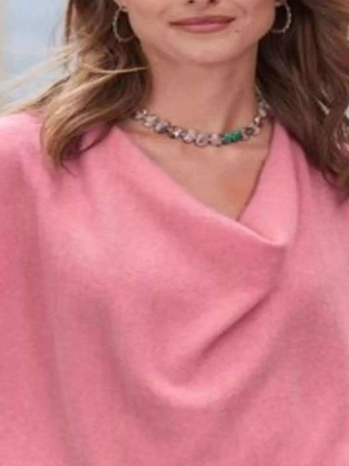 Full Size Cowl Neck Long Sleeve Top Plus Size WESTCLOSET