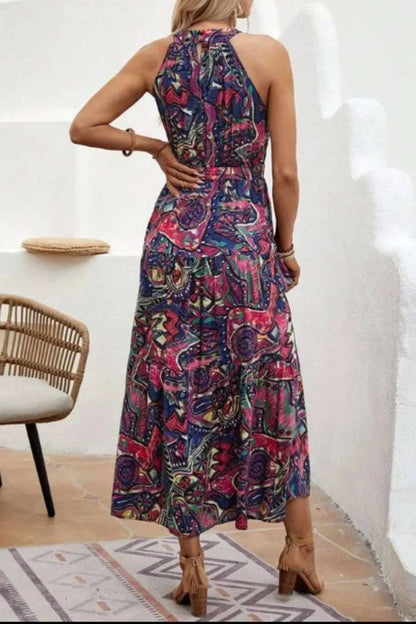 Tied Floral Sleeveless Dress WESTCLOSET