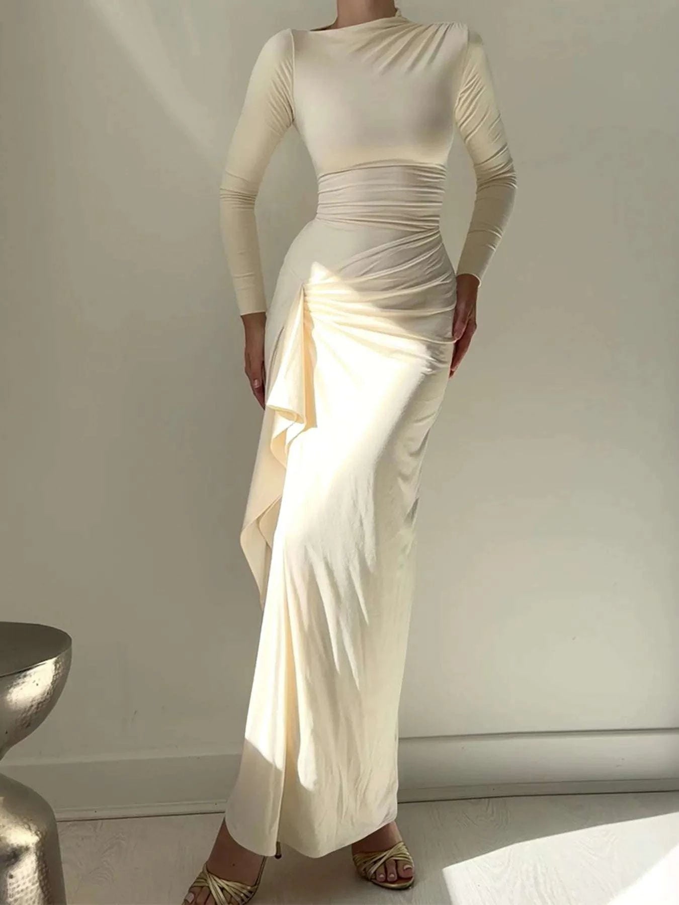 Ruched Long Sleeve Maxi Dress WESTCLOSET