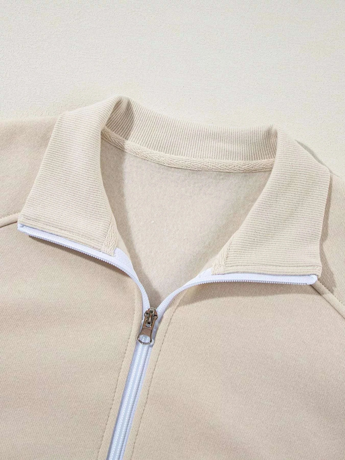 Drop Shoulder Zip Up Jacket and Drawstring Pants Active 2pcs Set WESTCLOSET