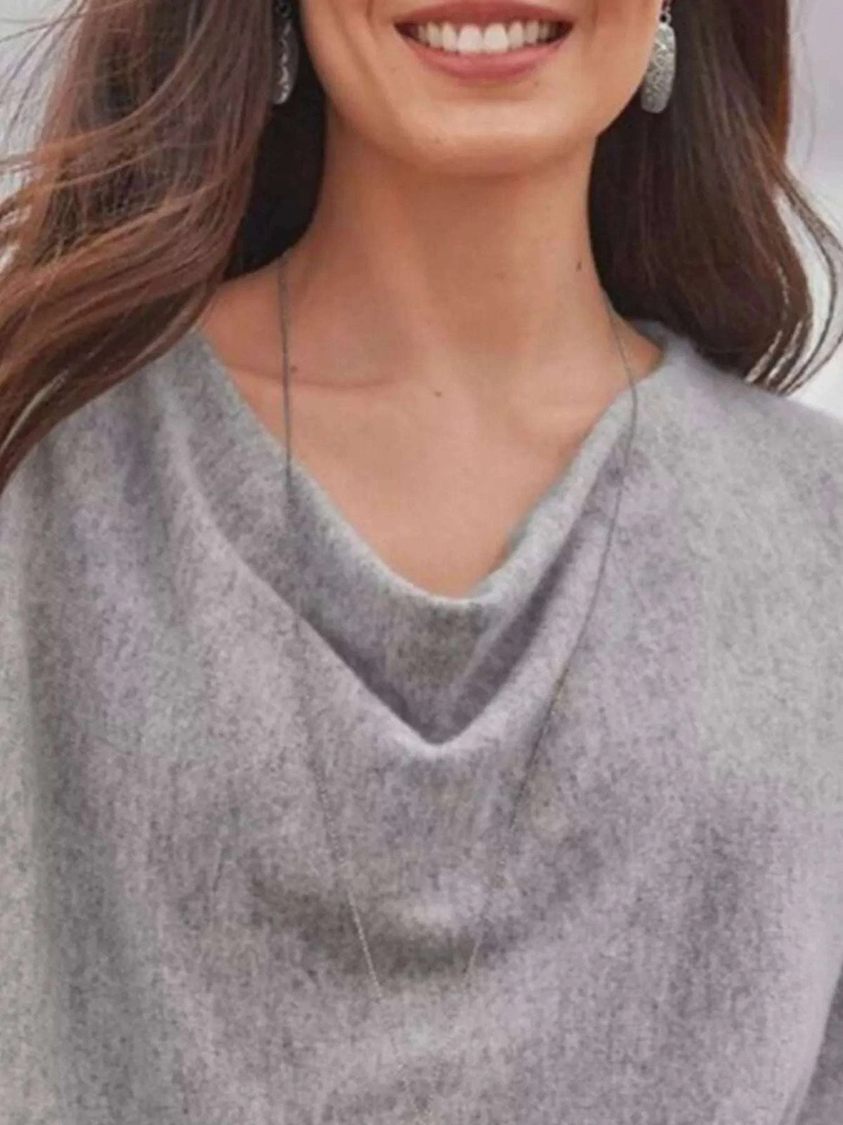 Full Size Cowl Neck Long Sleeve Top Plus Size WESTCLOSET