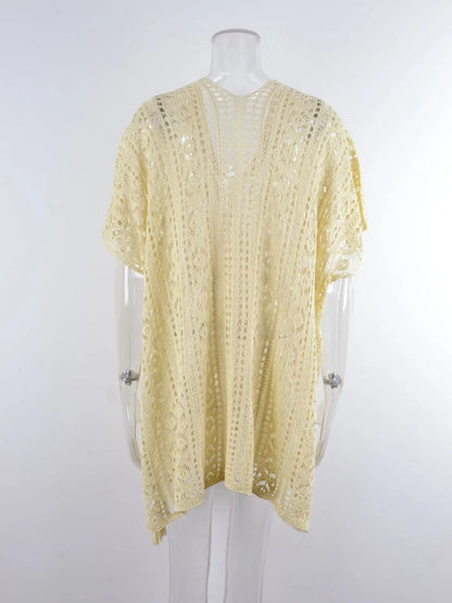 Cutout V-Neck Cover-Up with Tassel