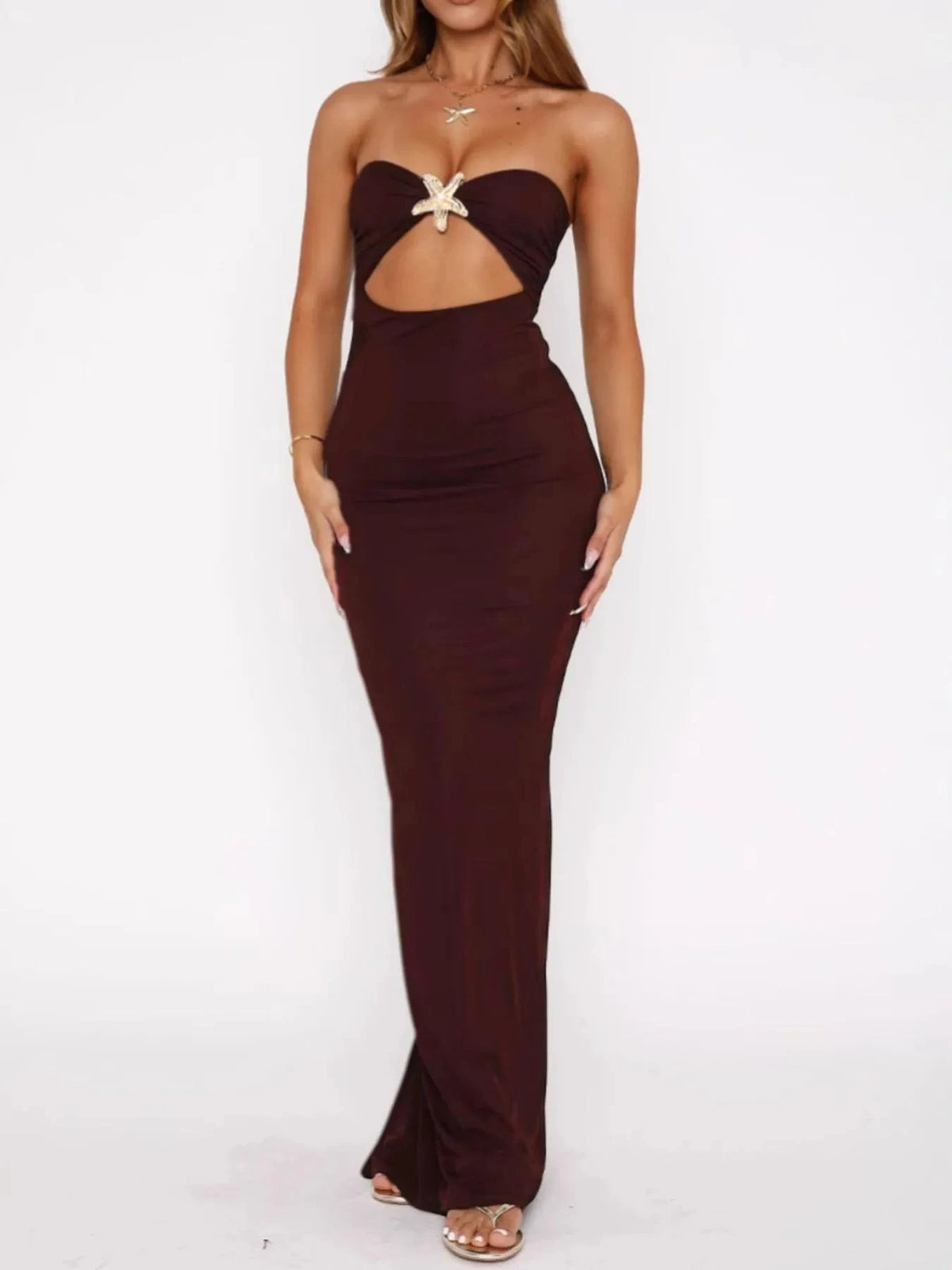 Cutout Sweetheart Neck Tube Maxi Dress WESTCLOSET