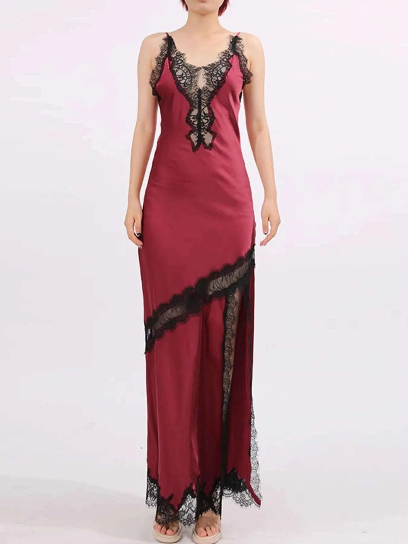 Slit Lace Detail Maxi Cami Dress WESTCLOSET