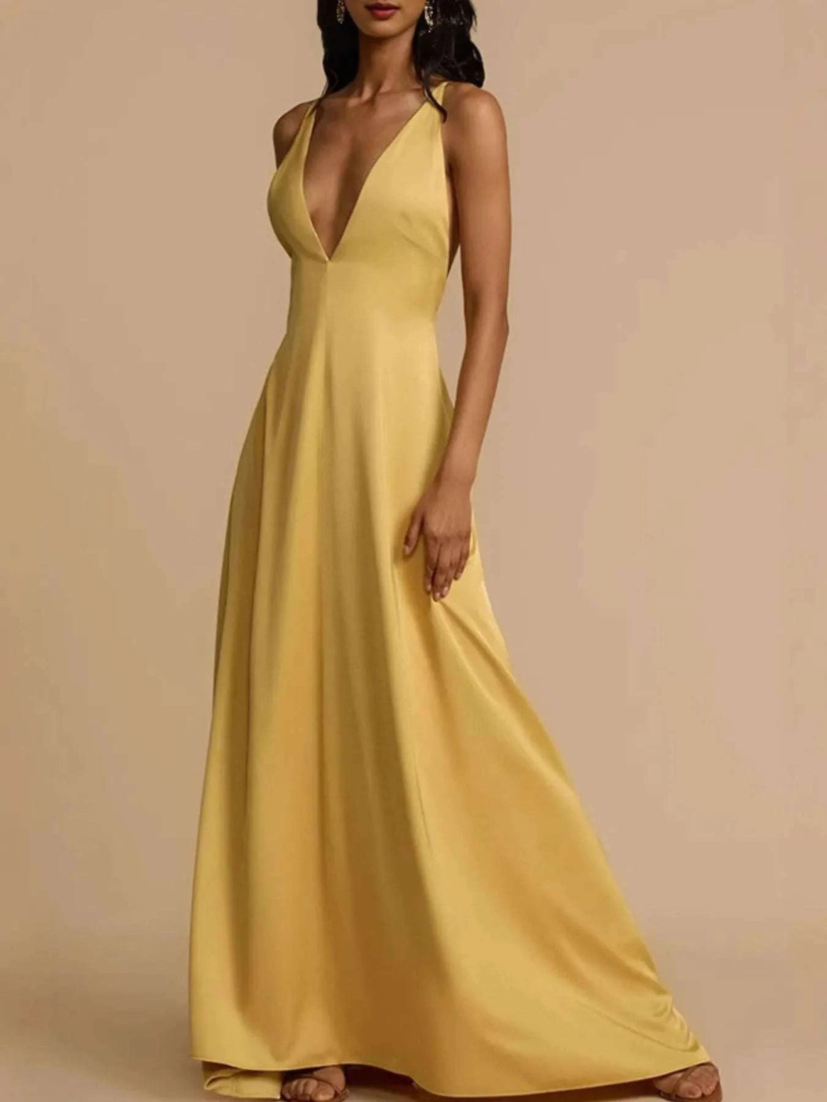 Deep V-Neck Maxi Dress WESTCLOSET
