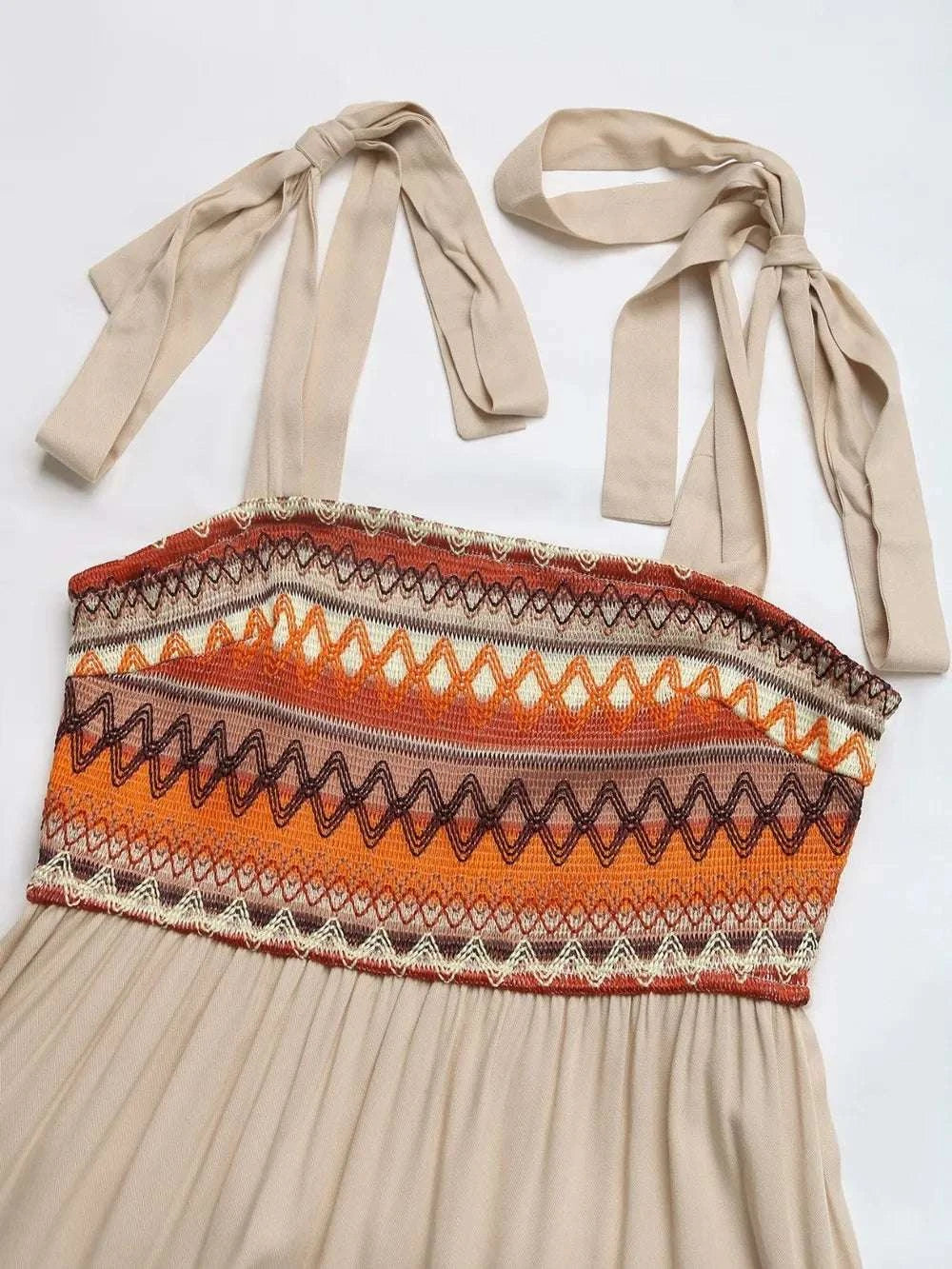 Tie Shoulder Square Neck Tiered Midi Dress WESTCLOSET