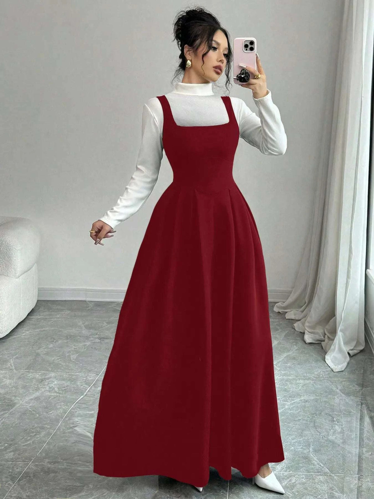 Square Neck Sleeveless Maxi Tank Dress WESTCLOSET