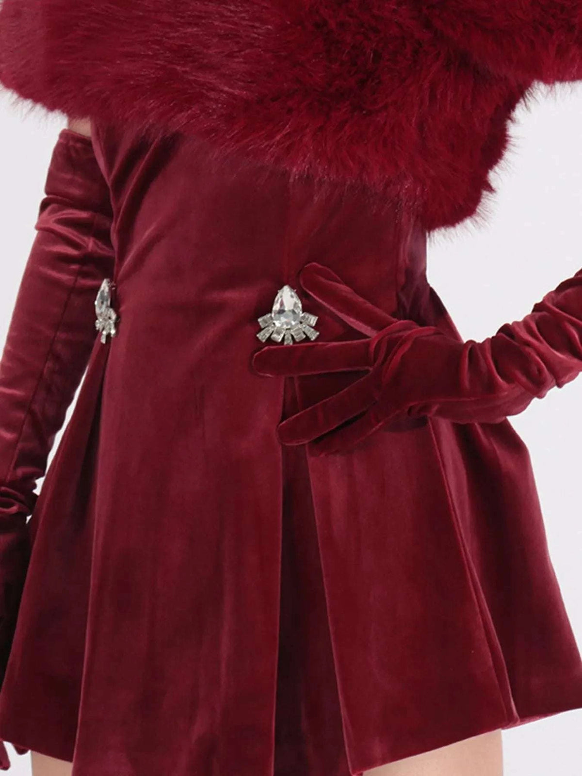 Fuzzy Off Shoulder Mini Dress WESTCLOSET