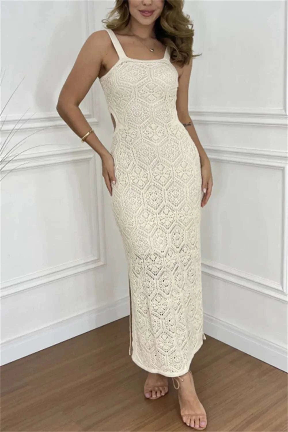 Cutout Side Slit Maxi Tank Dress WESTCLOSET