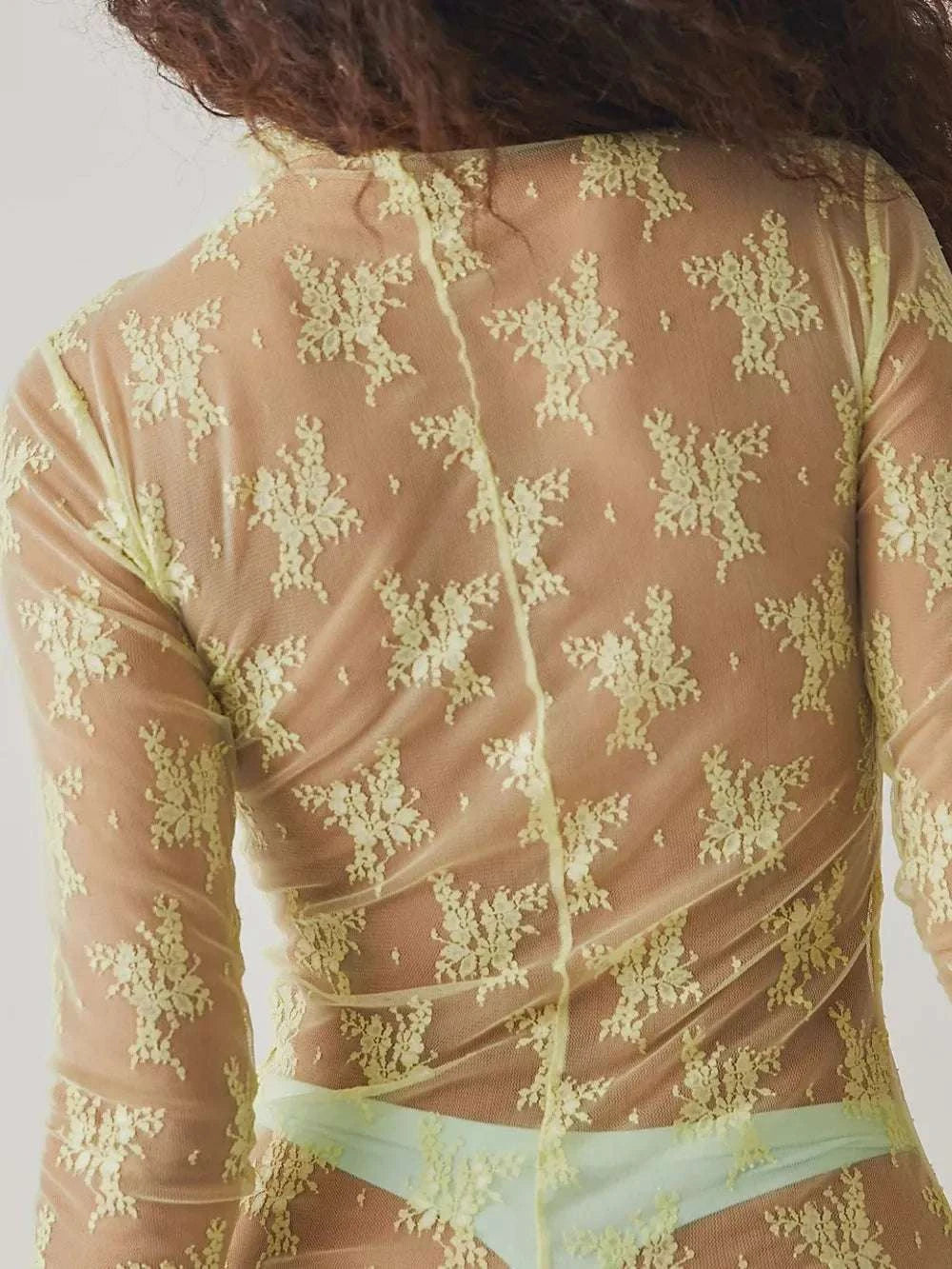 Lace Mock Neck Long Sleeve Blouse WESTCLOSET