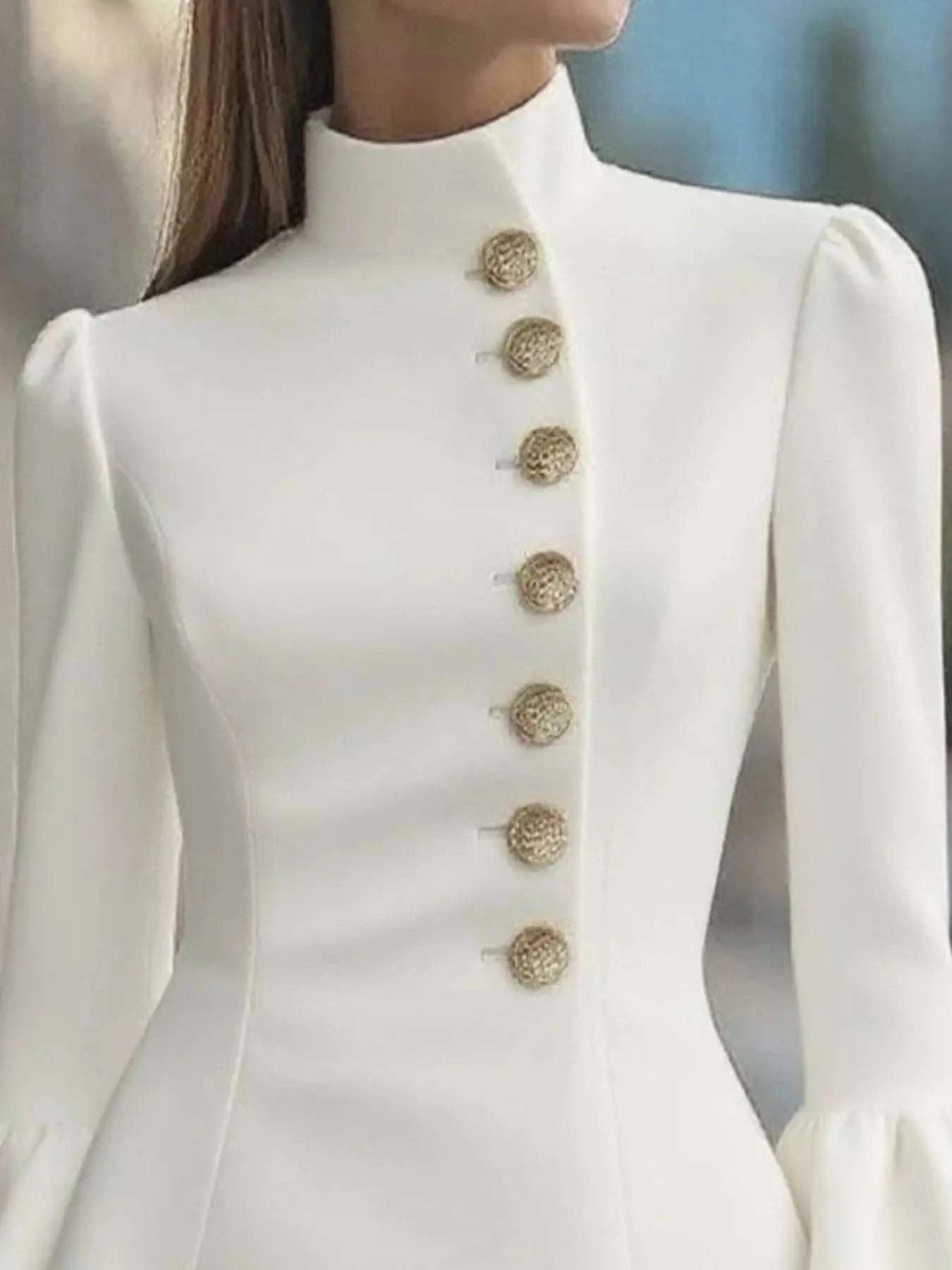 Bell Sleeve Mini Dress with Front Button WESTCLOSET