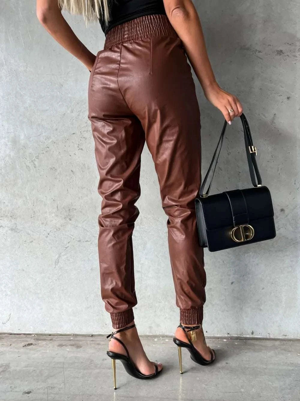 Smocked High Waist Pants with Pockets WESTCLOSET