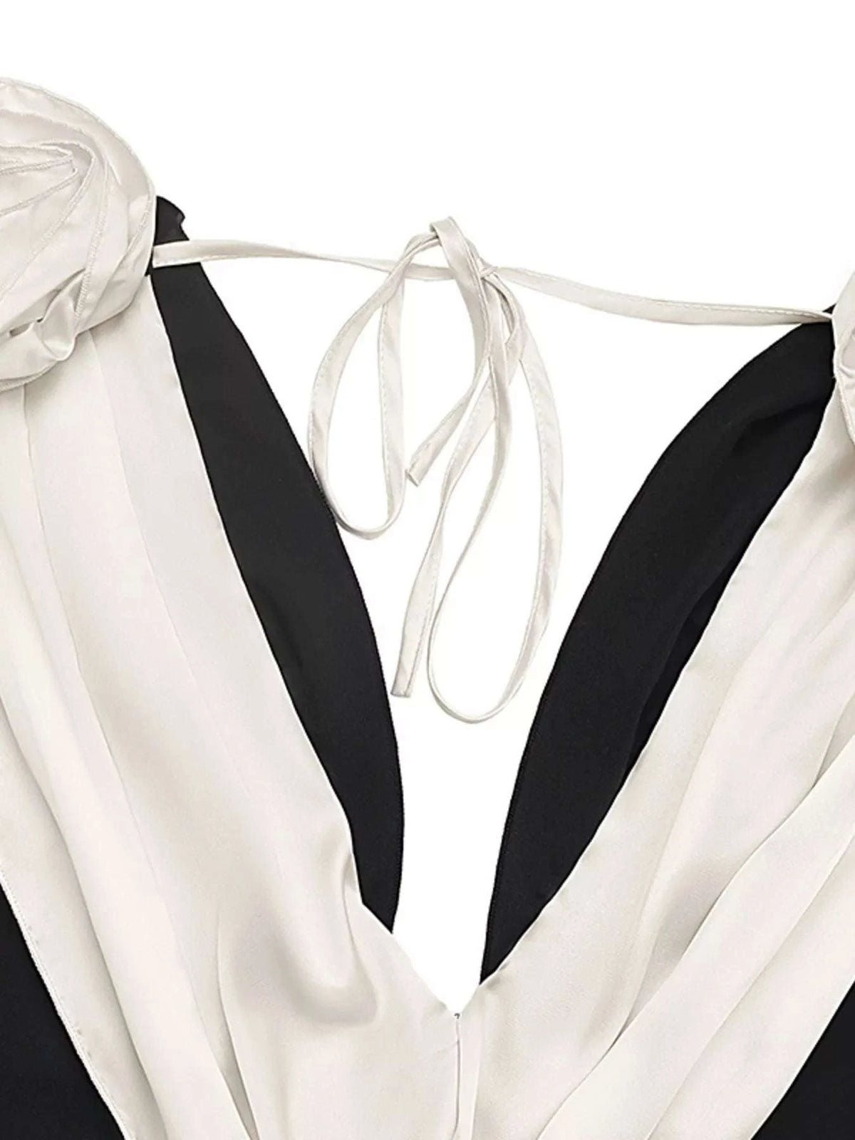 Floral Applique Two Tone Maxi Dress WESTCLOSET