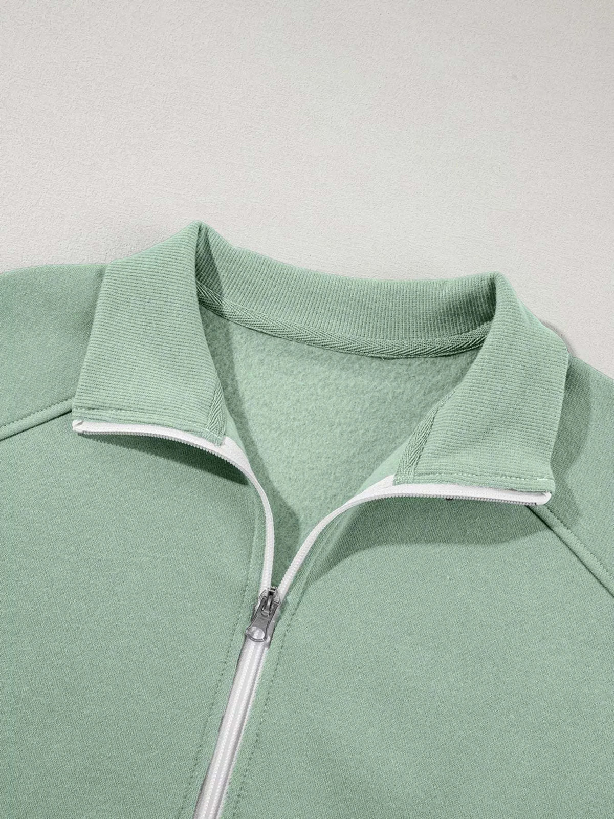 Drop Shoulder Zip Up Jacket and Drawstring Pants Active 2pcs Set WESTCLOSET