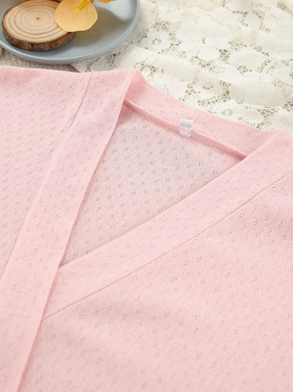 Tie Waist Kimono Sleeve Lounge Nightgown WESTCLOSET