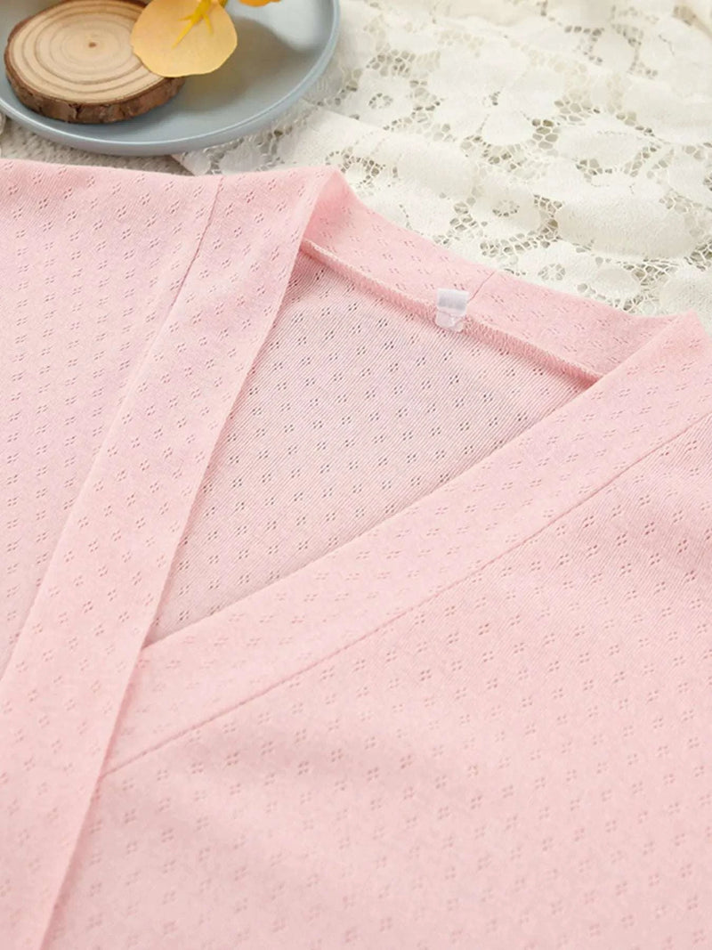 Tie Waist Kimono Sleeve Lounge Nightgown WESTCLOSET