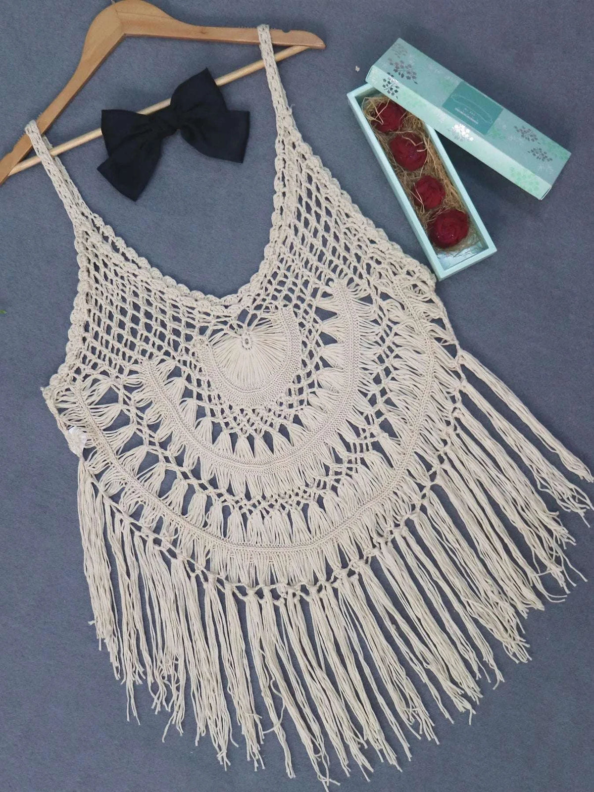 Crochet Fringe Beach Cover Up WESTCLOSET