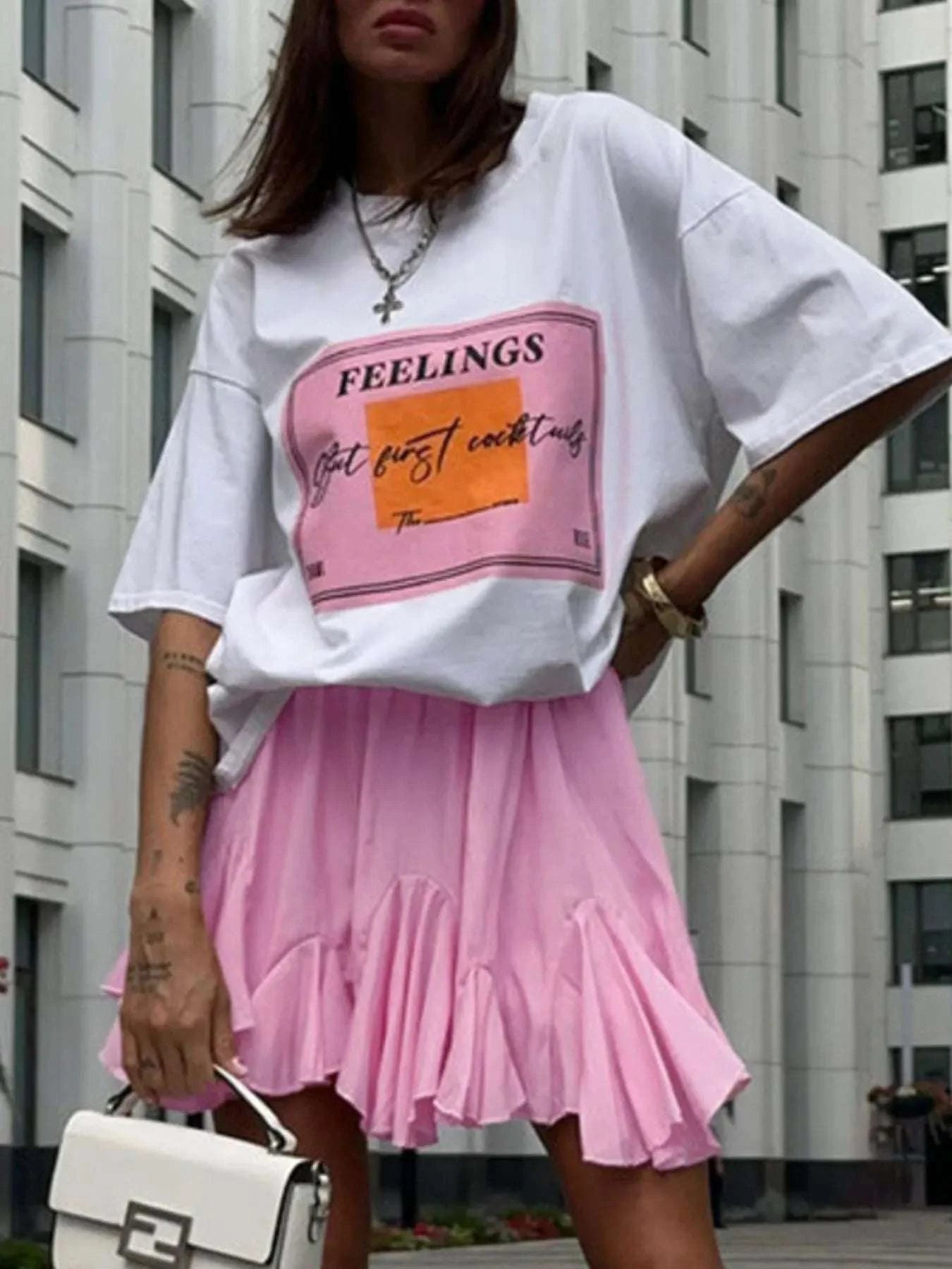 Elastic Waist Ruffled Hem Skirt WESTCLOSET