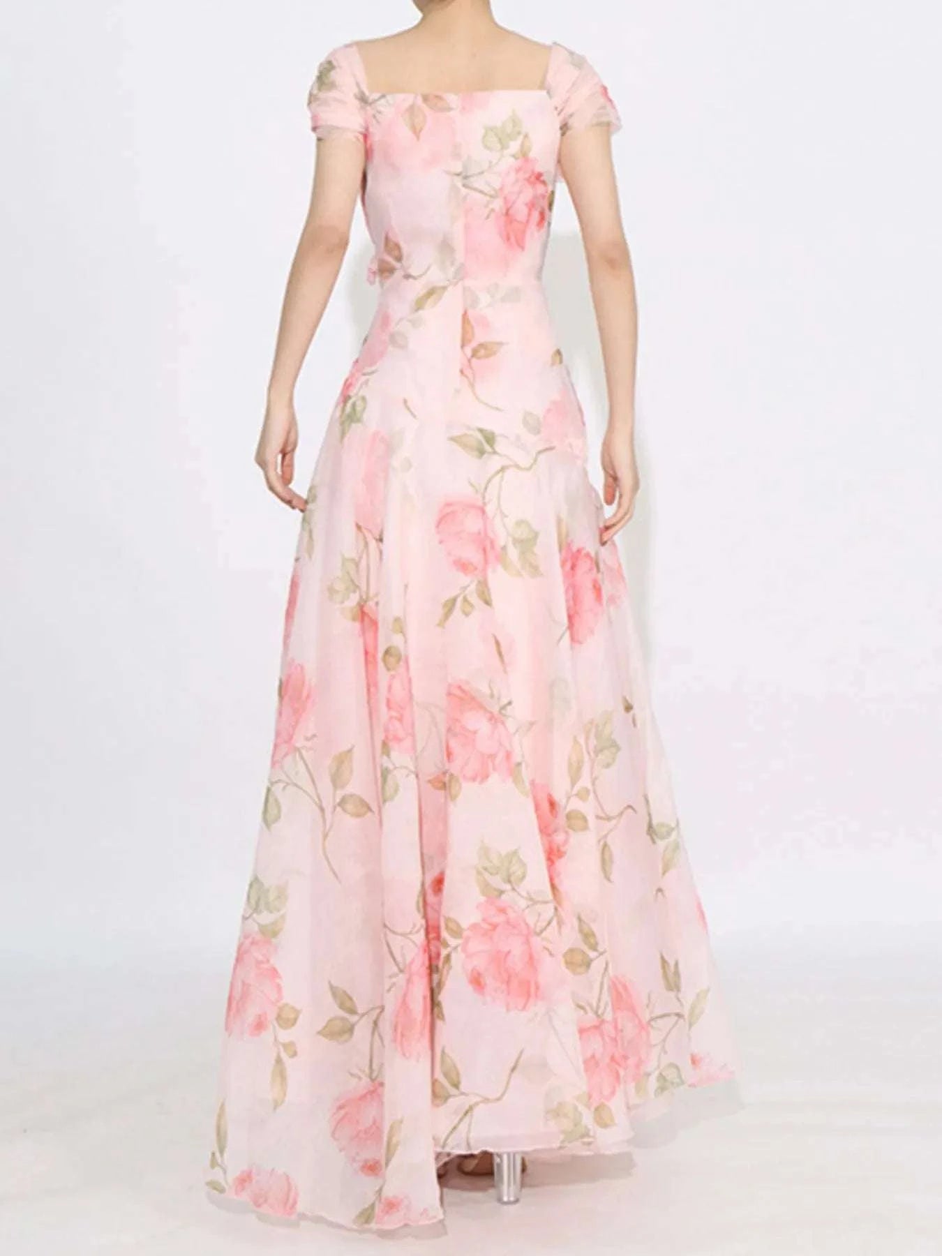Floral Ruffled Short Sleeve Maxi Dress WESTCLOSET