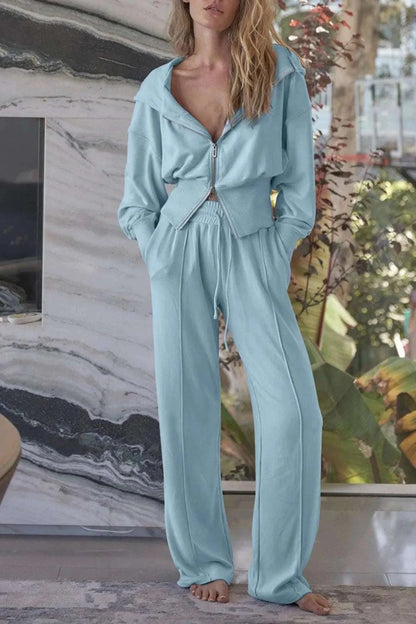 Zip-Up Hoodie and Pants Active Set WESTCLOSET
