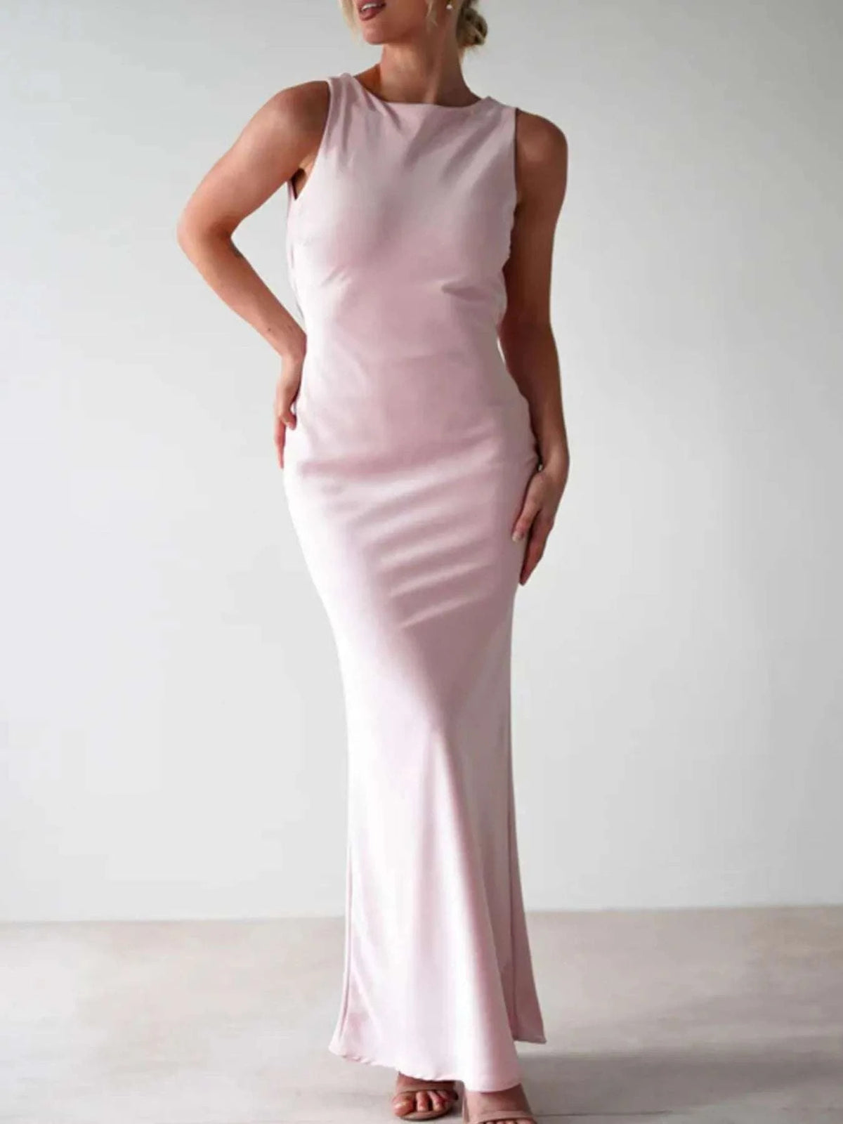 Satin Sleeveless Maxi Dress WESTCLOSET
