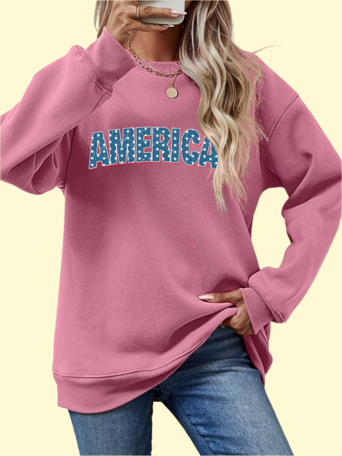 Moonlit Mauve color patriotic sweatshirt