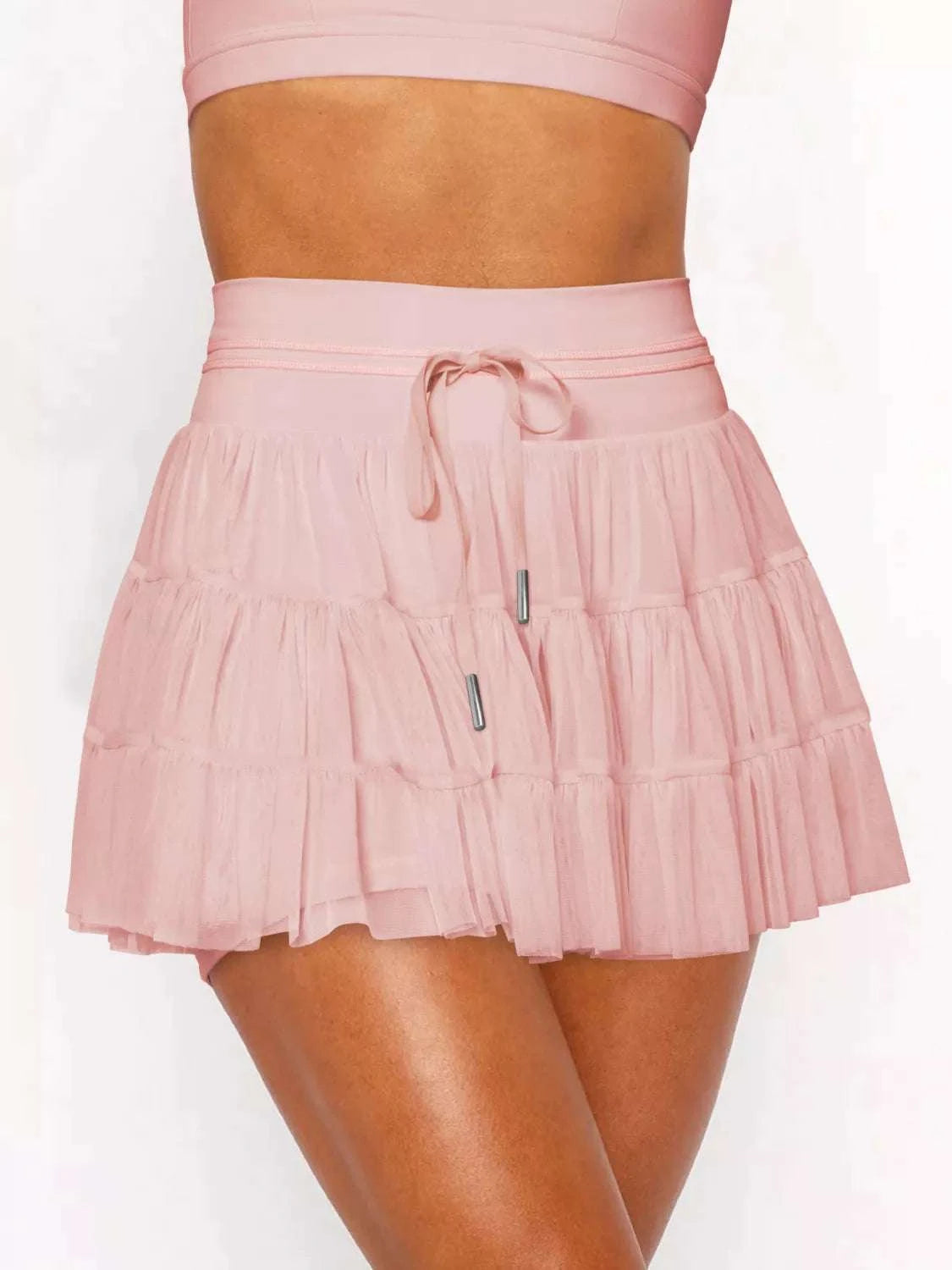 Tiered Skort with Drawstring WESTCLOSET