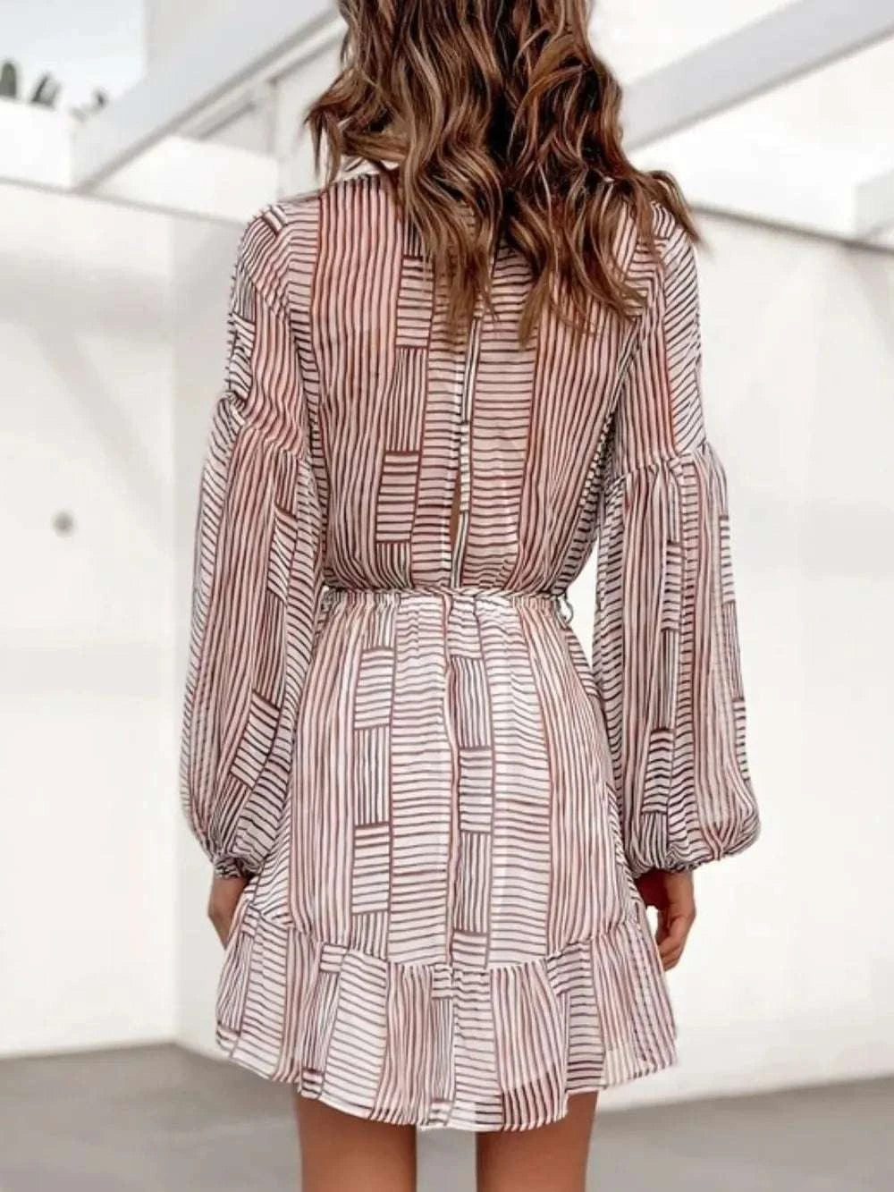 Cutout Back Surplice Long Sleeve Dress WESTCLOSET