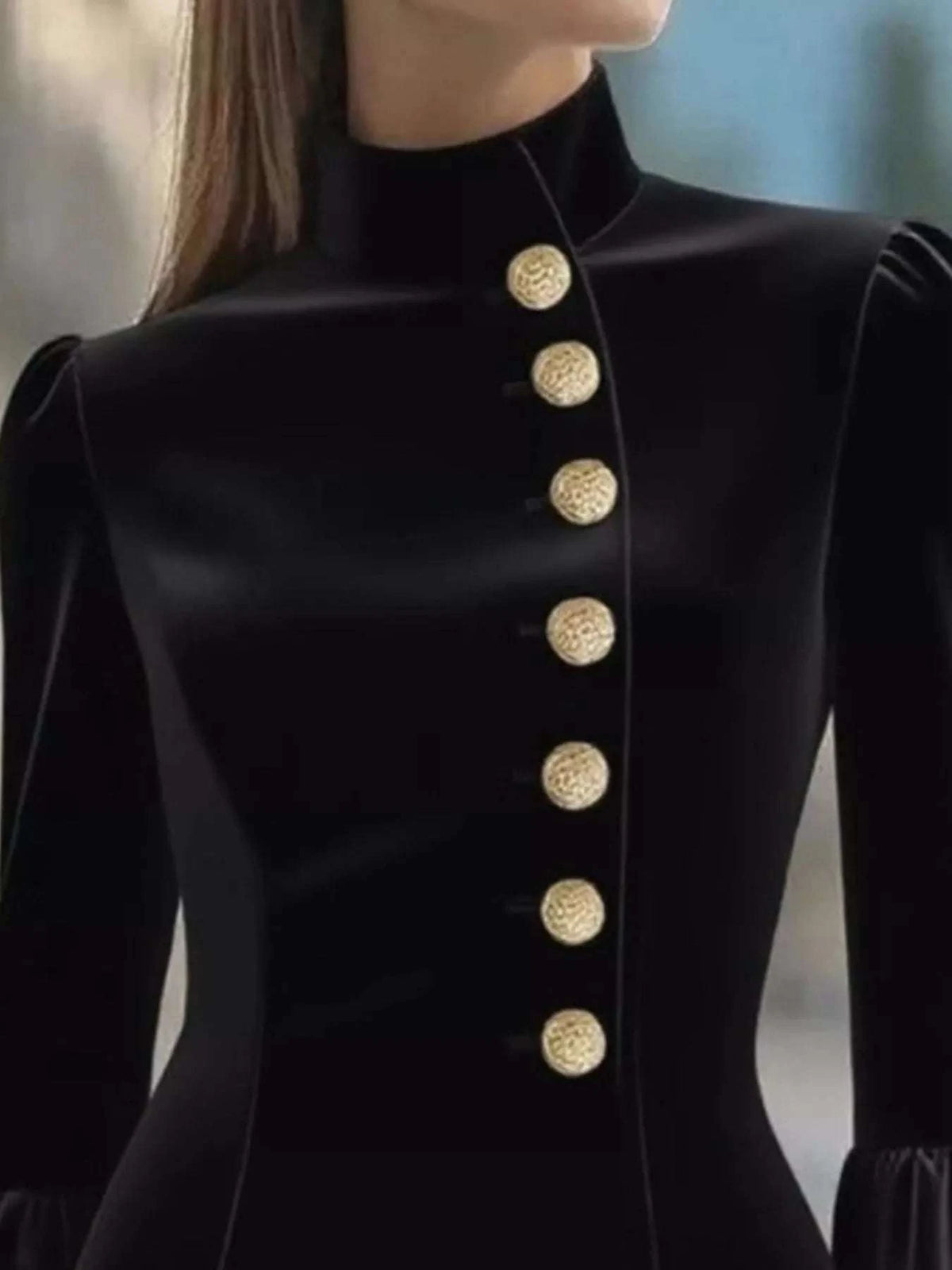 Bell Sleeve Mini Dress with Front Button WESTCLOSET