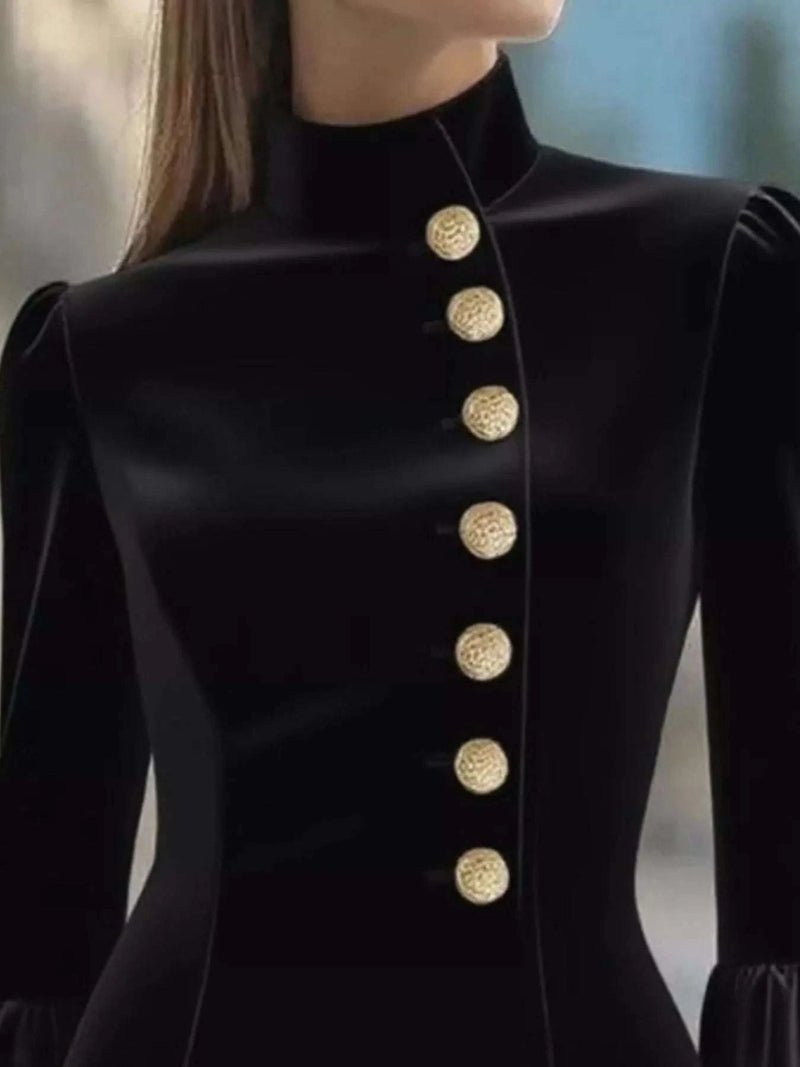 Bell Sleeve Mini Dress with Front Button WESTCLOSET