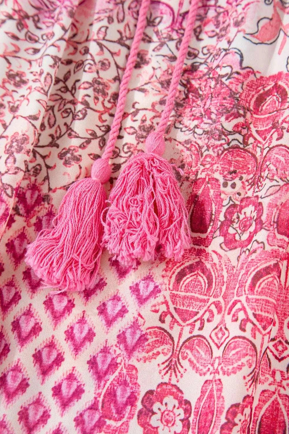 Printed Tassel Drawstring High Waist Maxi Skirt WESTCLOSET