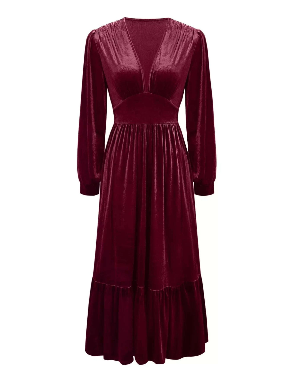 Ruffled Hem Long Sleeve Dress WESTCLOSET