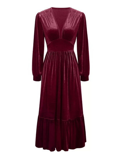 Ruffled Hem Long Sleeve Dress WESTCLOSET