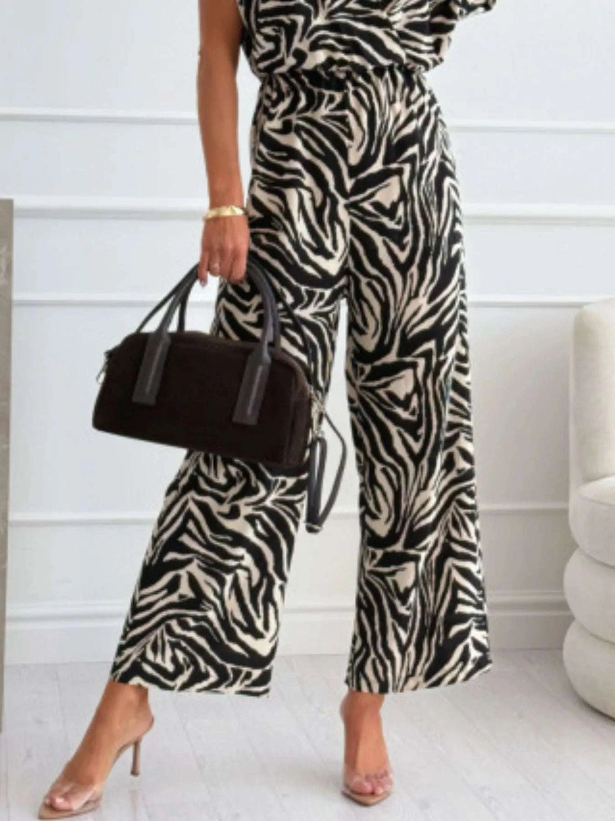 Animal Print Wide Leg Jumpsuit WESTCLOSET