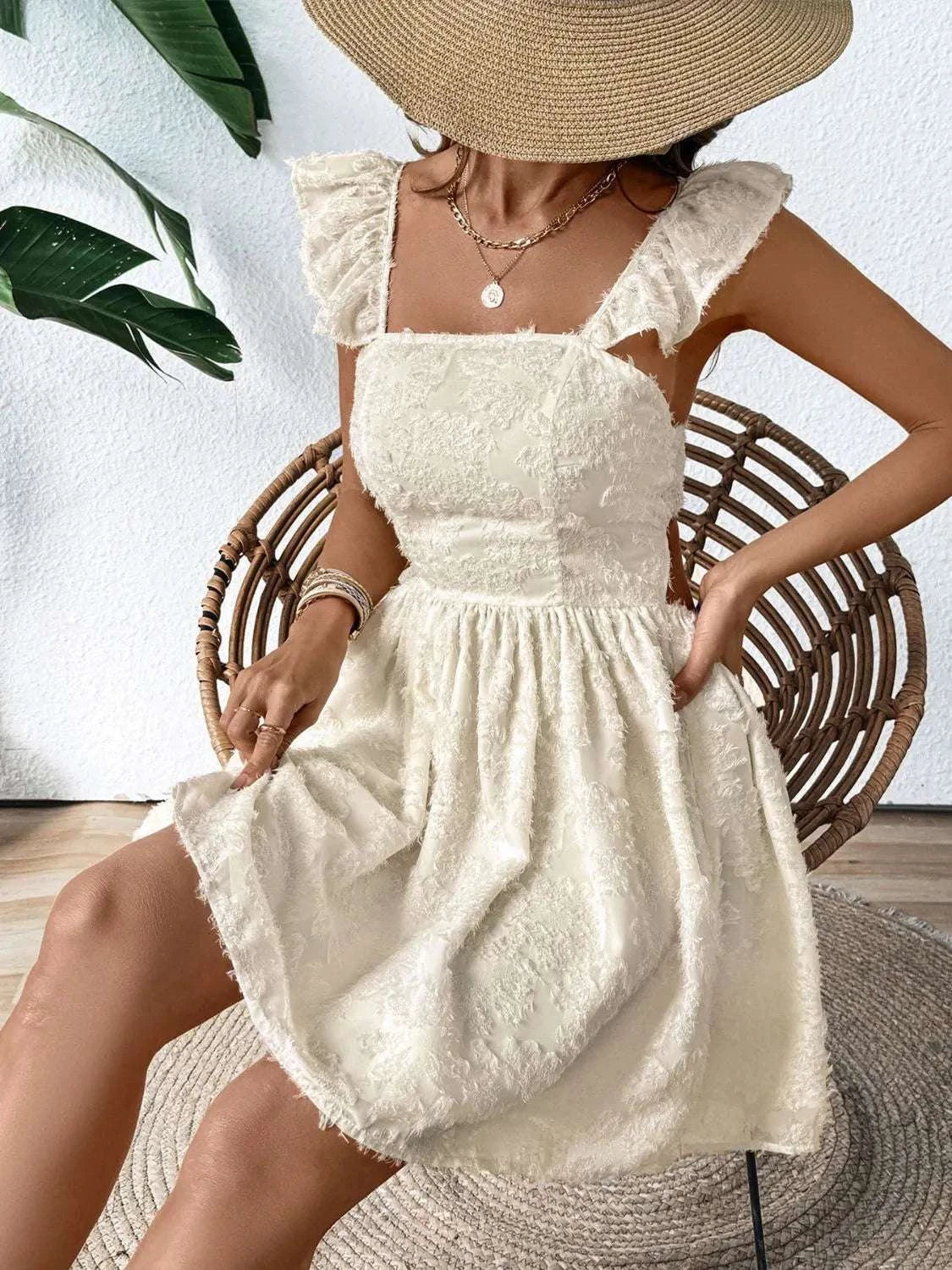Cutout Cap Sleeve Mini Cami Dress WESTCLOSET