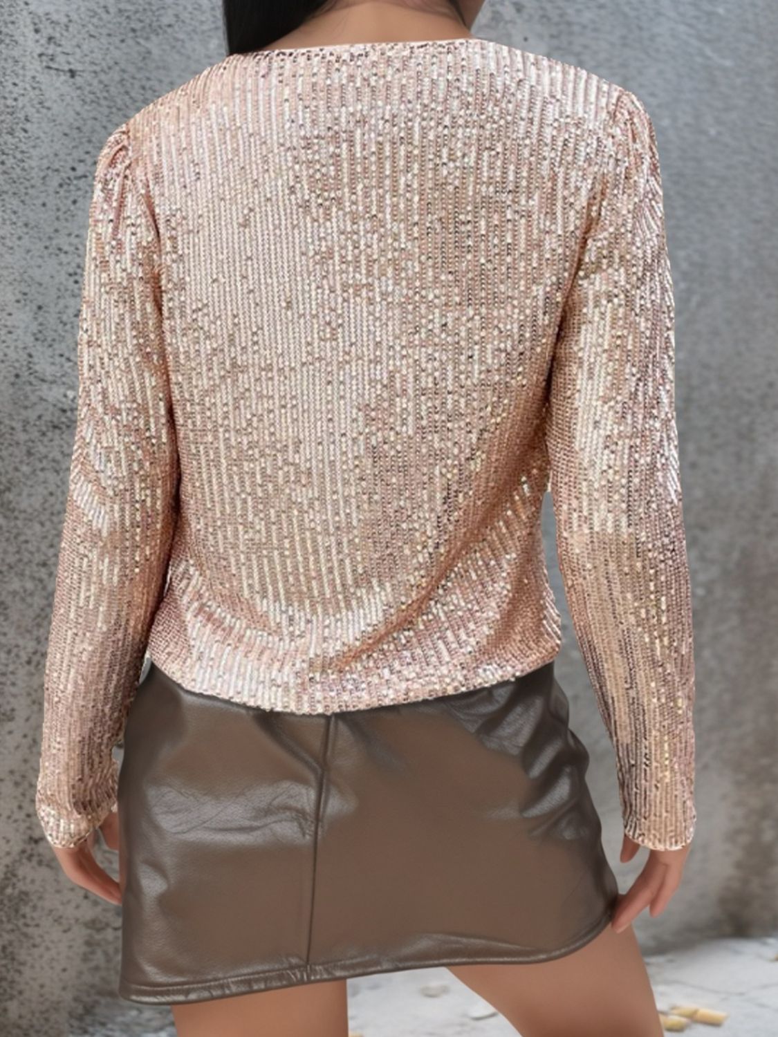 WestCloset Full Size Sequin Open Front Cropped Jacket 