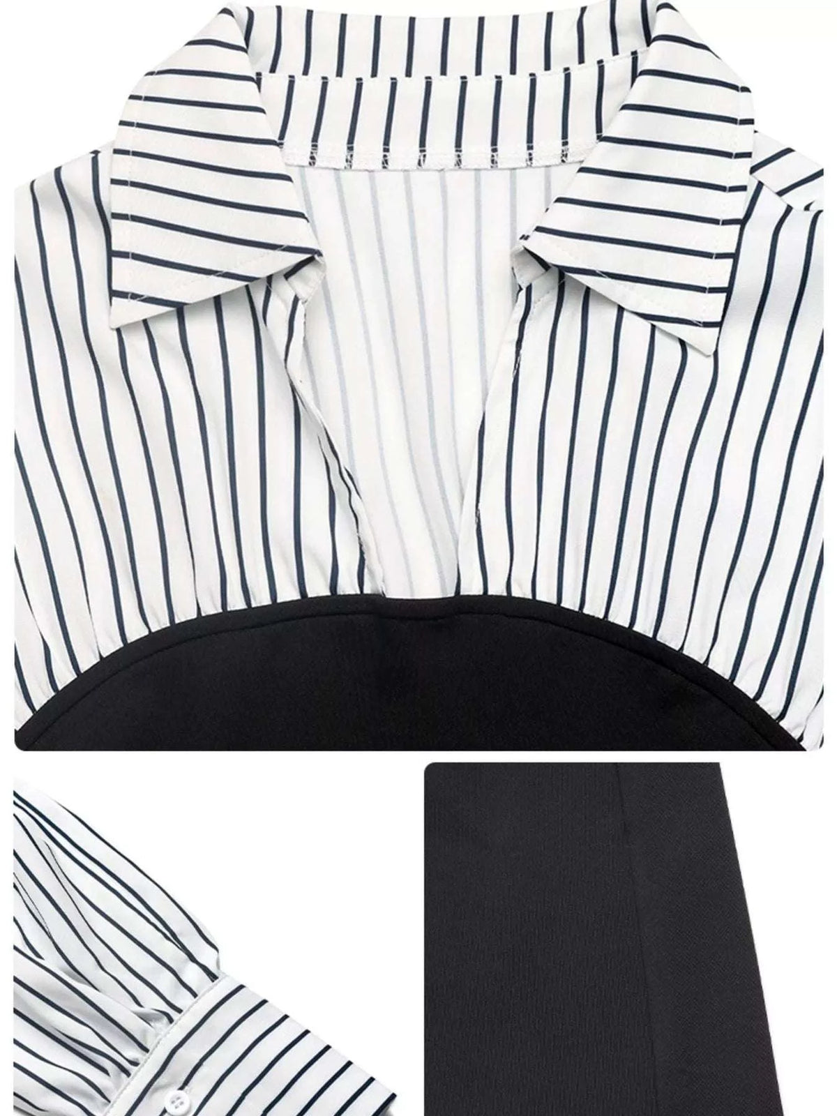 Striped Shirt Panel Bodycon Mini Dress WESTCLOSET
