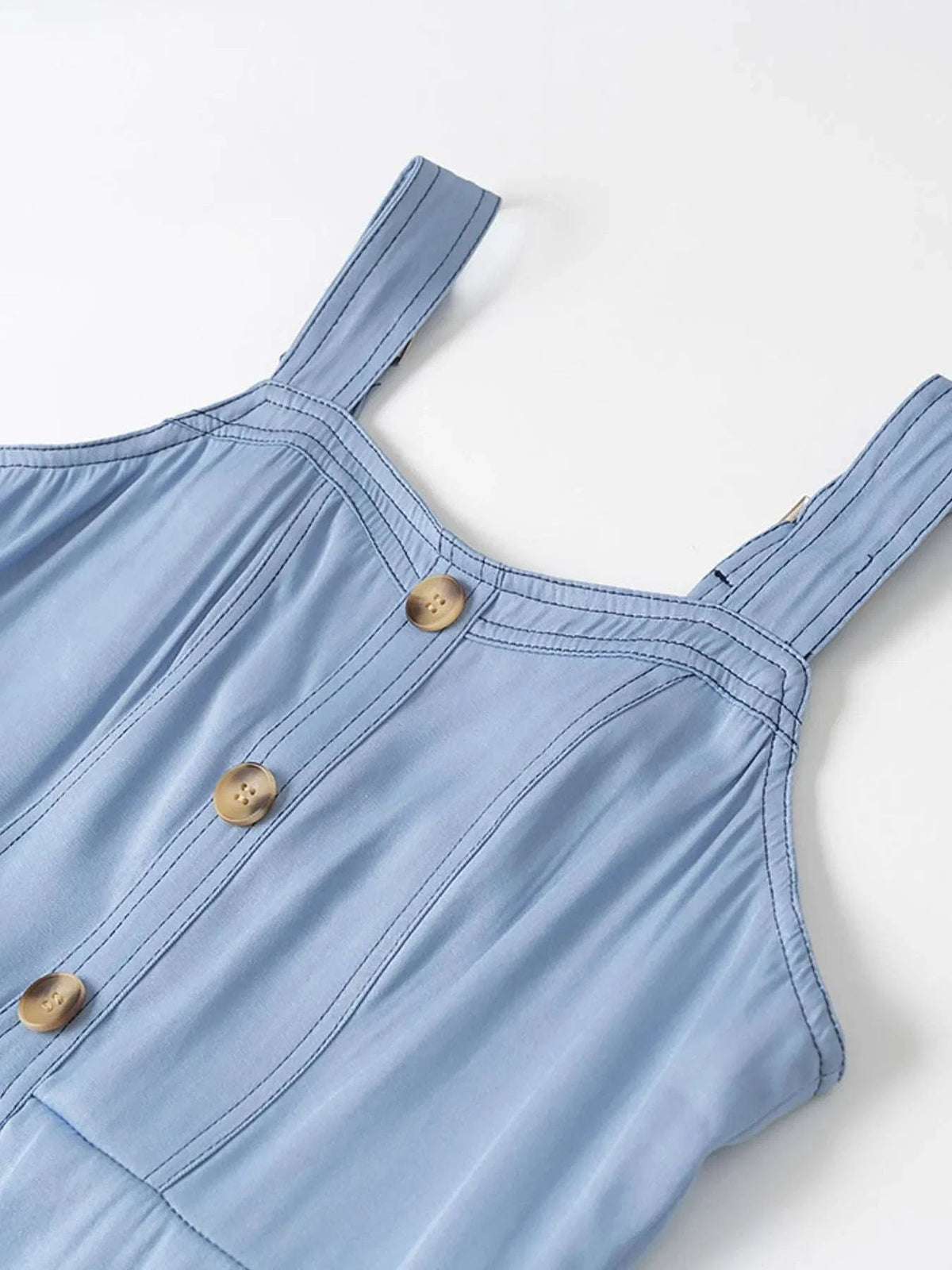 Wide Strap Sweetheart Neck Denim Dress WESTCLOSET