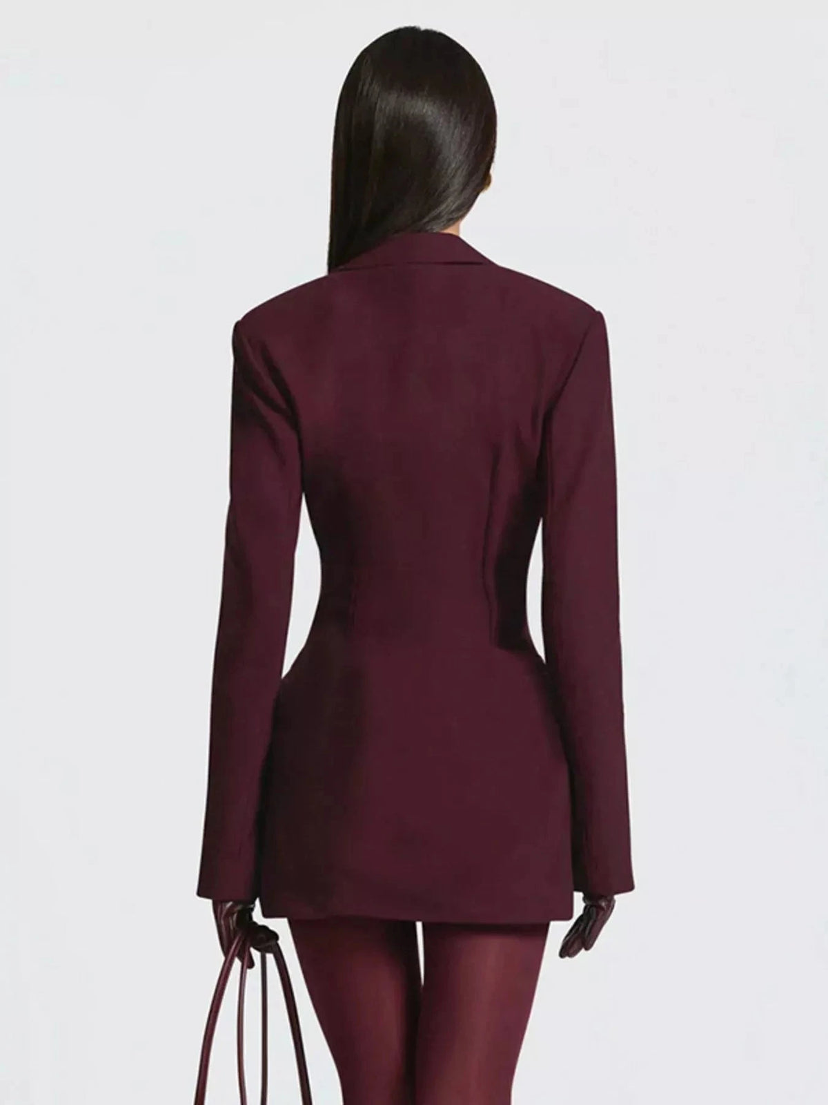 Full Size Blazer-Style Long Sleeve Mini Dress Plus Size WESTCLOSET