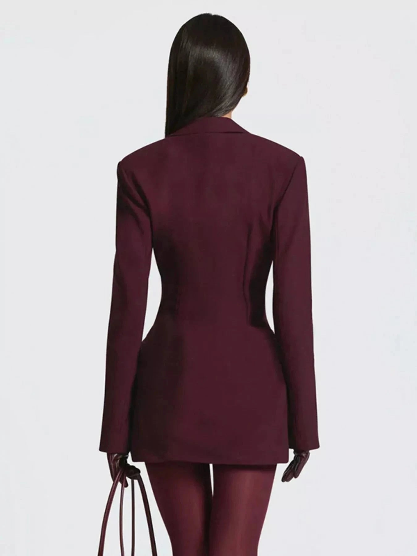 Full Size Blazer-Style Long Sleeve Mini Dress Plus Size WESTCLOSET