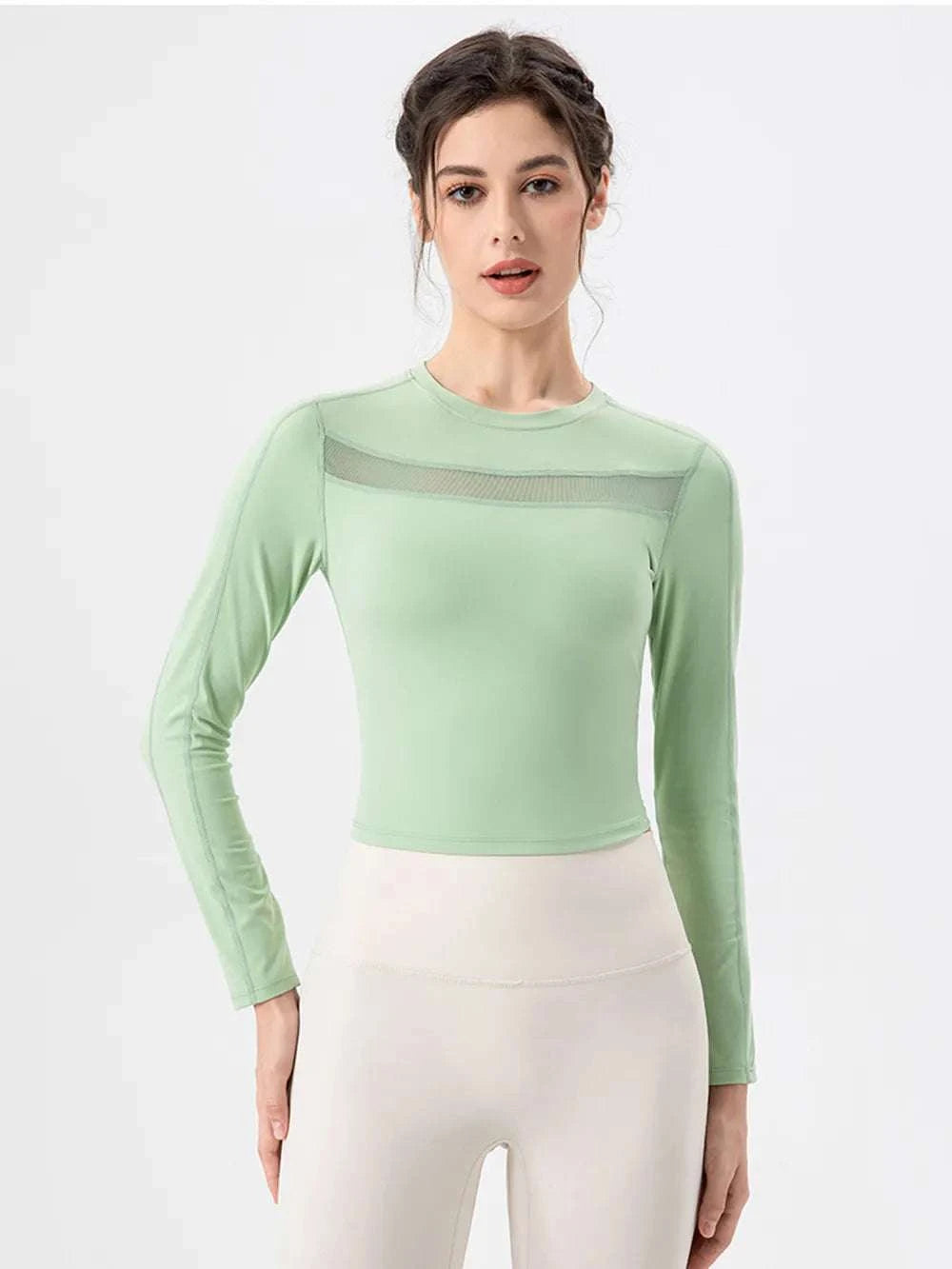 Round Neck Long Sleeve Active T-Shirt WESTCLOSET