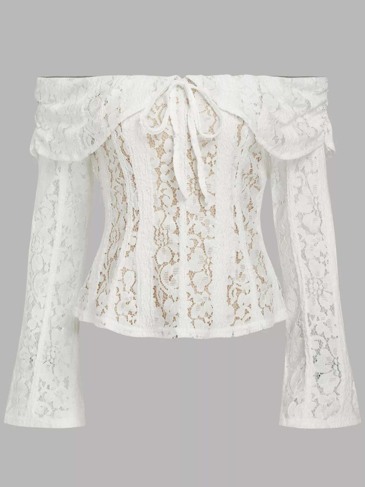 Off-Shoulder Lace Top with Bell Sleeves WESTCLOSET