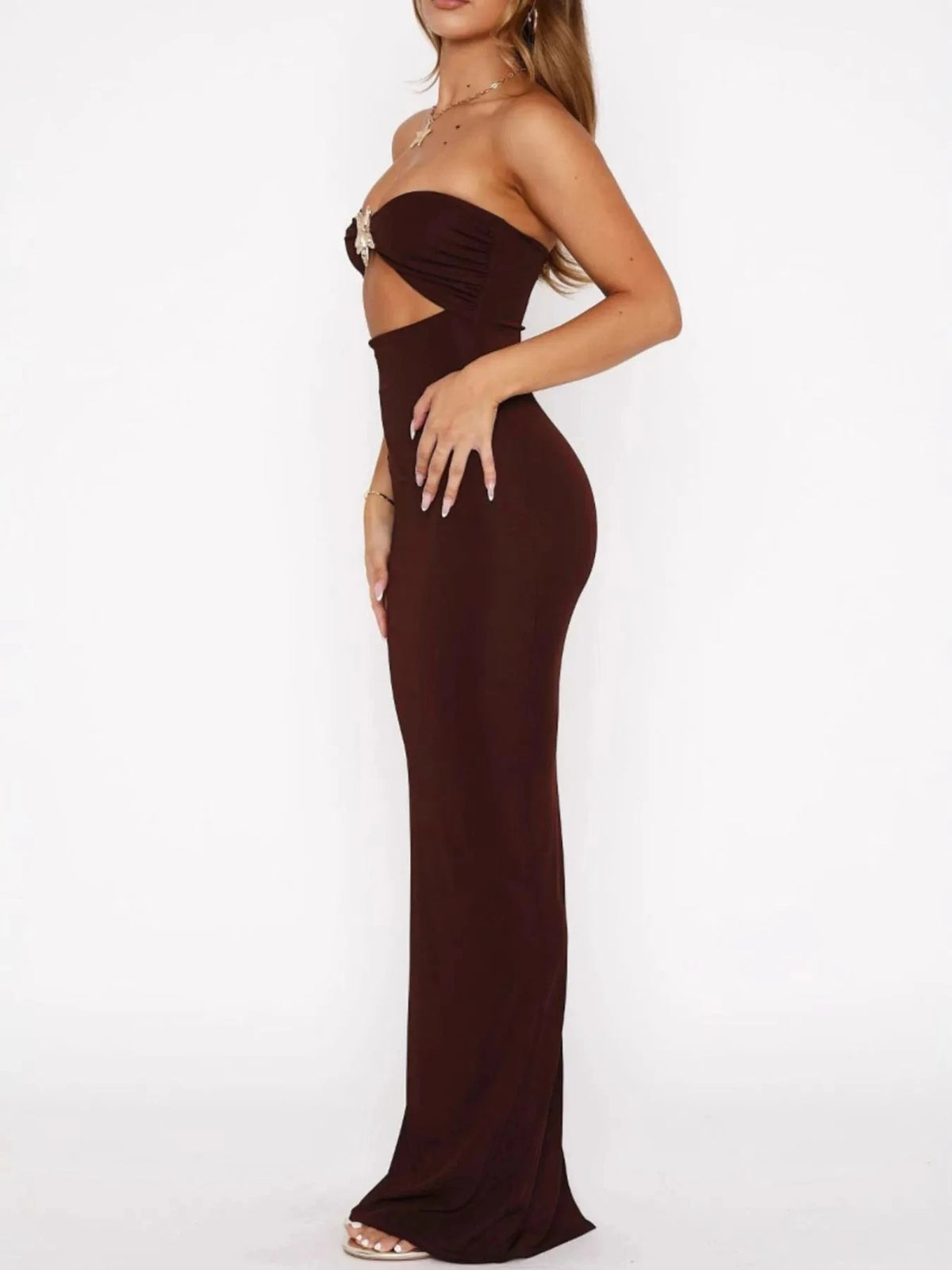 Cutout Sweetheart Neck Tube Maxi Dress WESTCLOSET