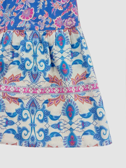 Smocked Off-Shoulder Printed Top and Skirt Set WESTCLOSET
