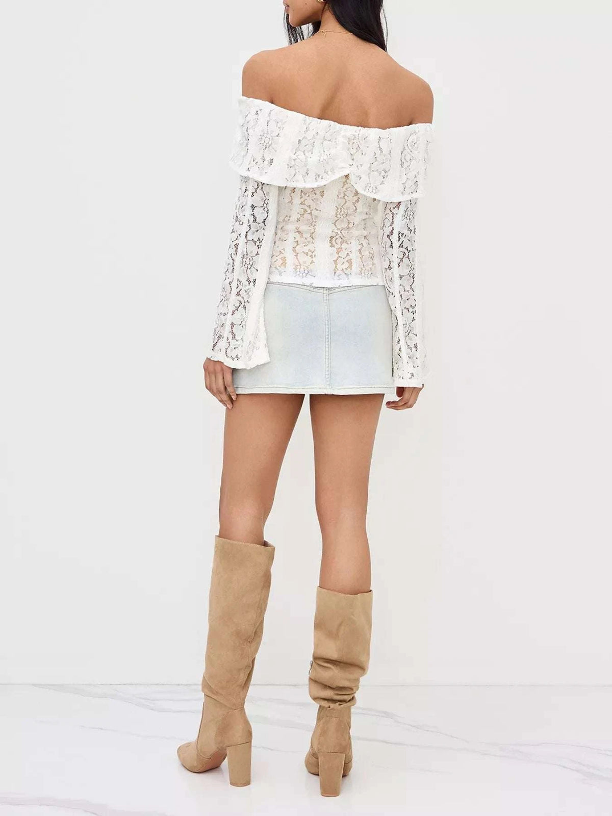 Off-Shoulder Lace Blouse WESTCLOSET
