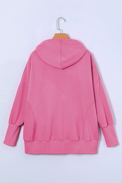 Quarter-Snap Dropped Shoulder Hoodie