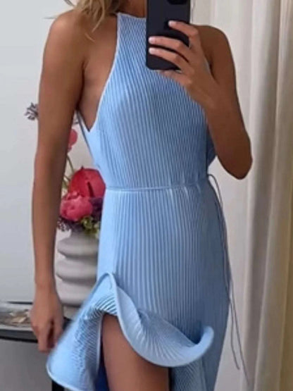 Ruffle Hem Ribbed Sleeveless Dress WESTCLOSET