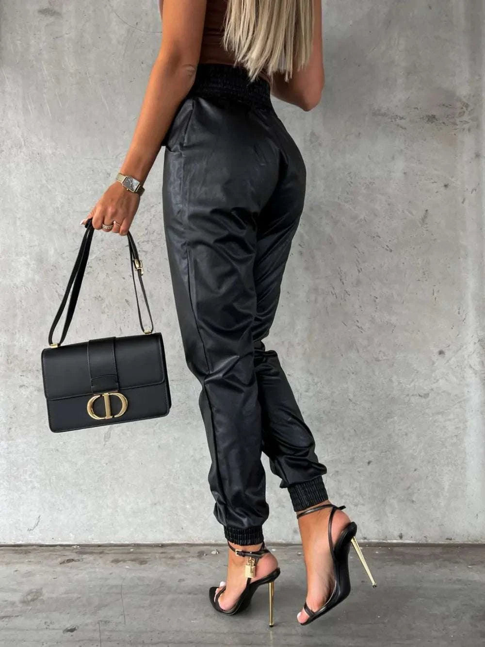 Smocked High Waist Pants with Pockets WESTCLOSET