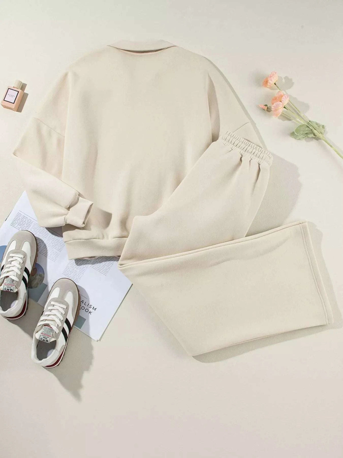 Drop Shoulder Zip Up Jacket and Drawstring Pants Active 2pcs Set WESTCLOSET